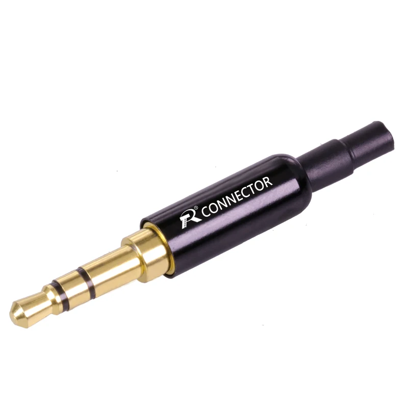 

100pcs Mini Jack 3.5mm 3 Poles Stereo Wire Connector Aluminum Tube Gold Plated 3.5mm Plug Male Connector with Protecting Tail