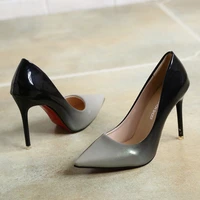 2021 new spring and autumn color matching gradient high heel stiletto pointed toe womens single shoes