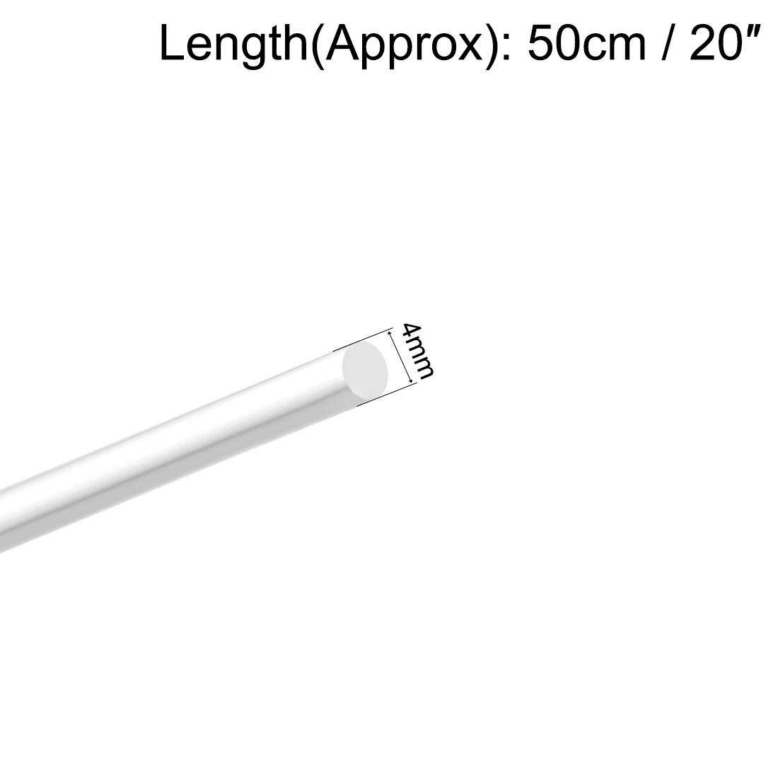 

uxcell 4mm Dia 20" LengthAcrylic Round Rod,Clear Acrylic Plexiglass Rods PMMA Bar 3pcs 4mm 1pcs