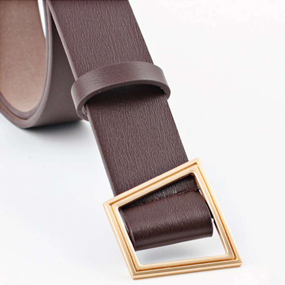 

AOWOFS Round Buckle Belt Clothing Decoration Jeans Accessories Non-porous Adjustable Waistband Men Women Unisex Solid Color