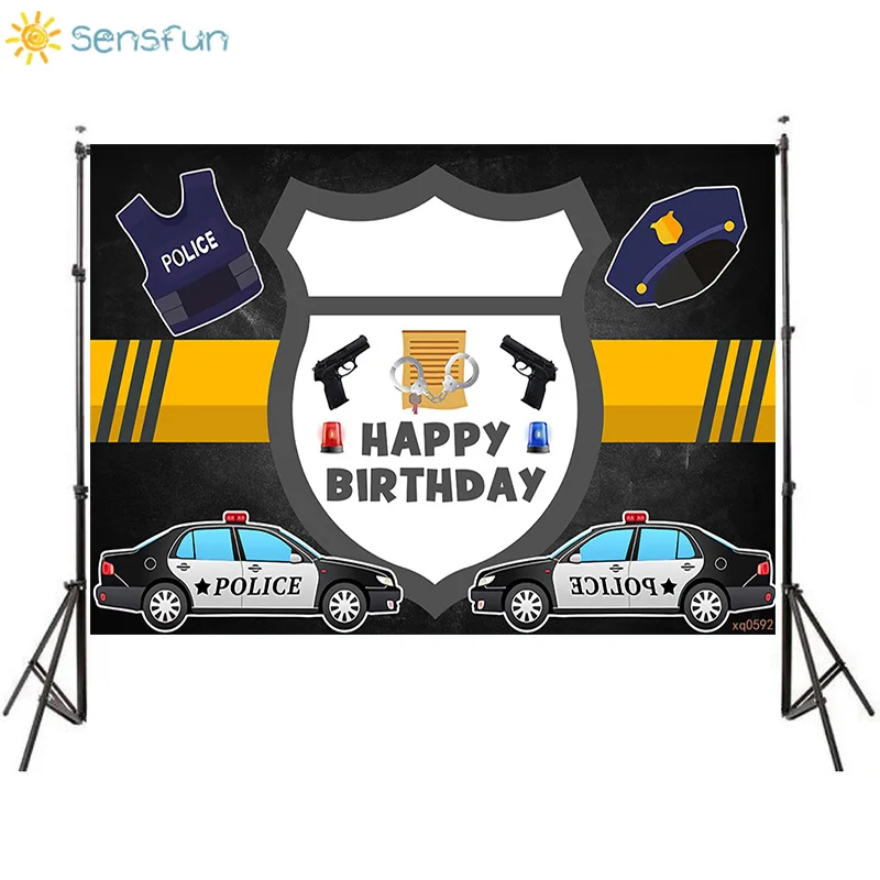 Sensfun вечеринка для мальчика день рождение фон фотостудии полиция пистолет