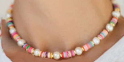 pearl Богемский воротник vsco девушка lucite shell Чокеры Ожерелье bijoux femme переработанный диск Африканский виниловый бисер ожерелье для женщин HEISHI - Окраска металла: pearl