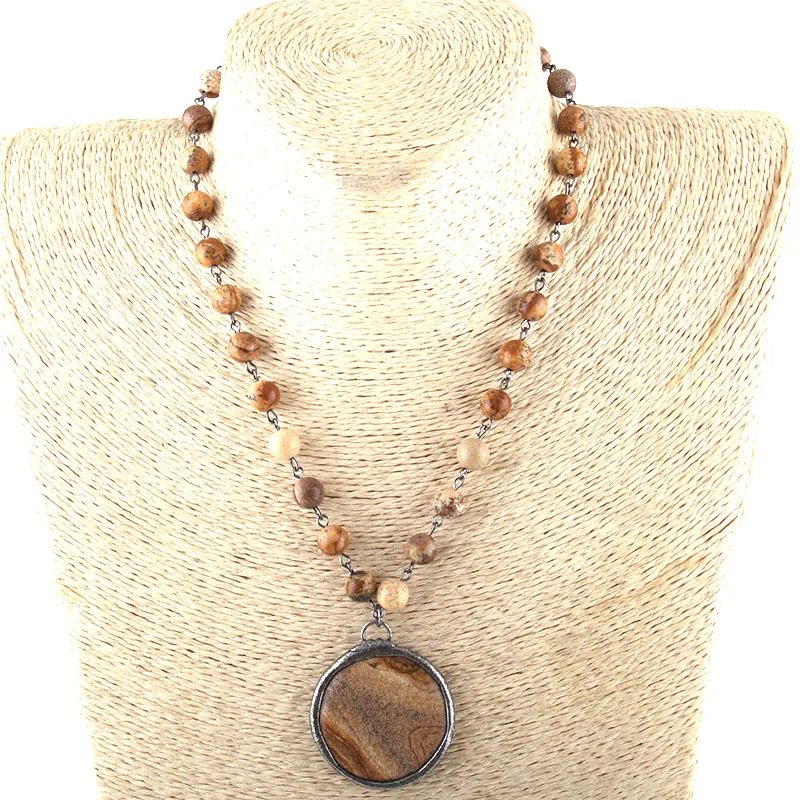 MOODPC модные ювелирные изделия цепочка из натурального камня каменные подвески