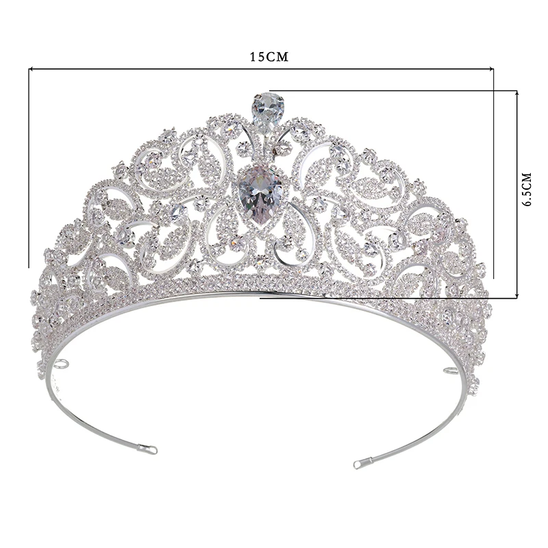 

Tiaras and Crown HADIYANA Europeo Women Wedding Vintage Elegant Hair Accessories Hair Jewelry Zircon Clip BC3664 Corona Princesa