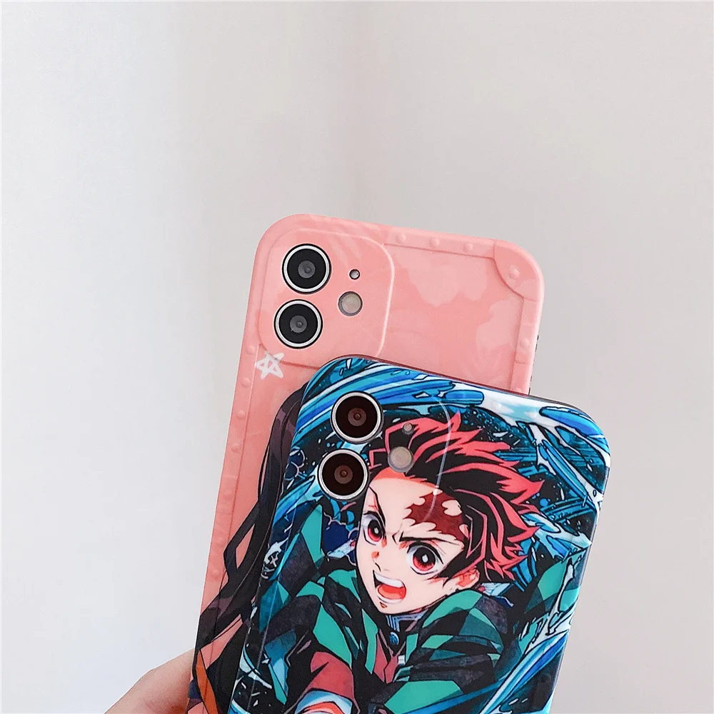 hot deals japan anime demon slayer kamado nezuko phone case for iphone 12 11 pro max 7 8 plus xr x xs max se2020 cute soft cover free global shipping