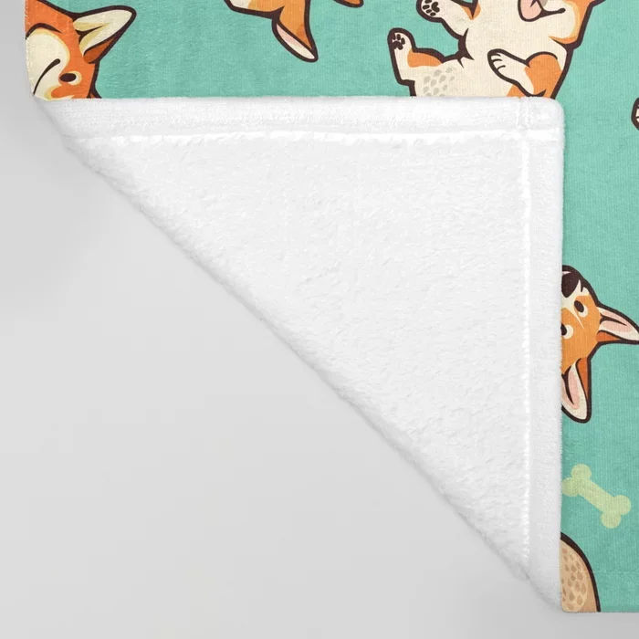 Мультяшное одеяло с собакой и корги милый детский дизайн Зеленое s для кровати