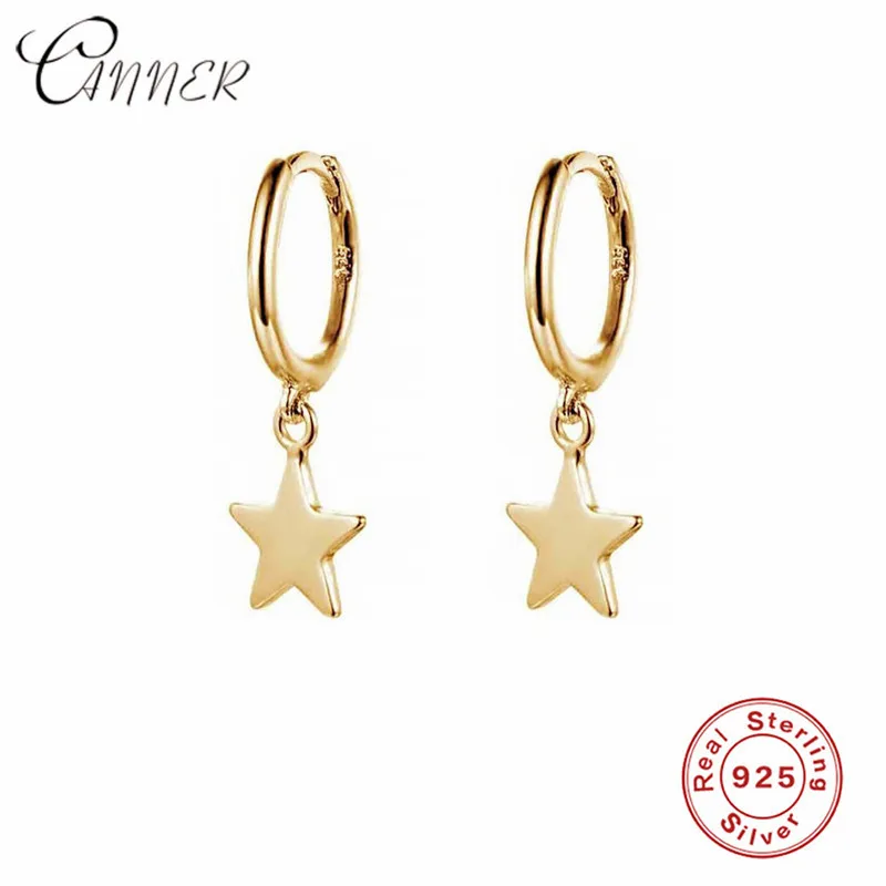 Женские серьги-гвоздики с пятиконечной звездой CANNER простые золотые серьги
