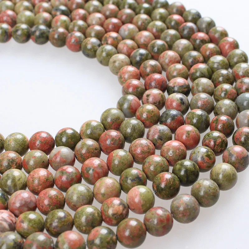 

Natural Stone Unakite Stone Beads Round Loose Beads 4 6 8 10 12mm For Bracelets Necklace Diy Jewelry Making