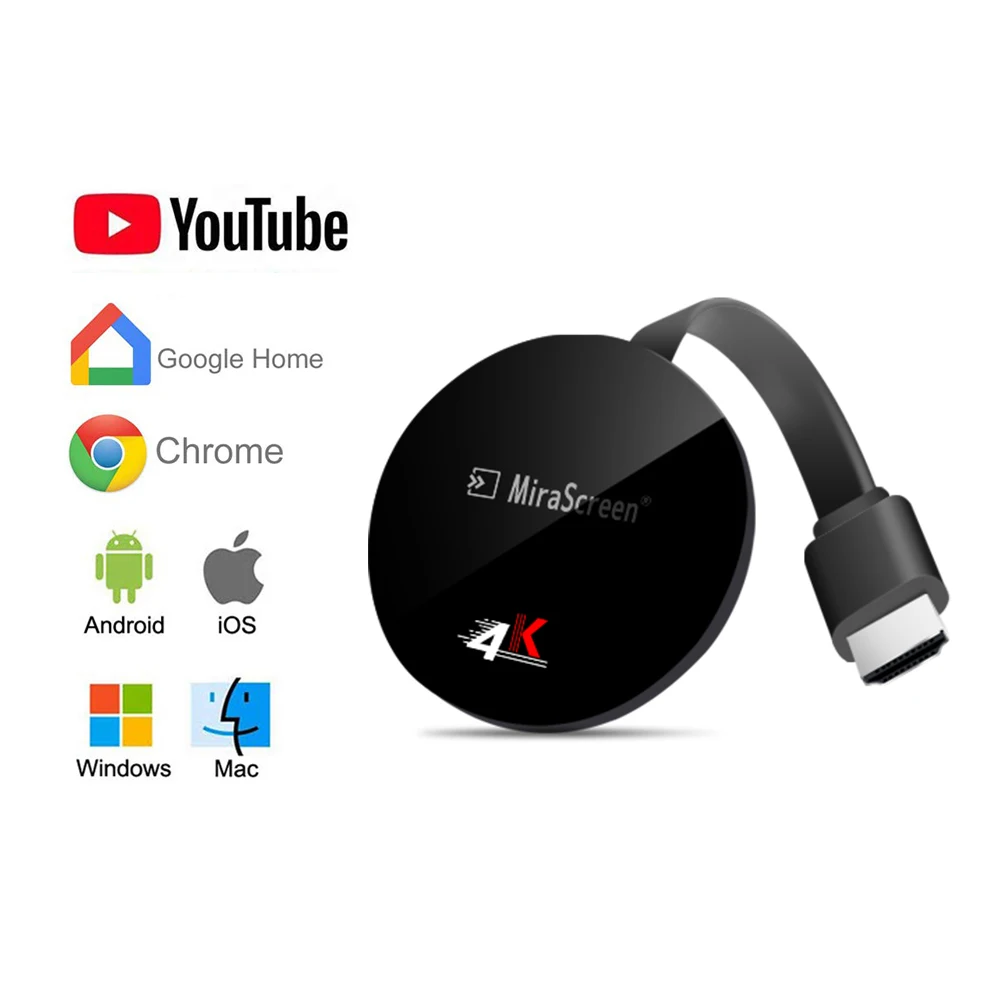 Оригинальный 4K Ultra Android IOS TV Stick Беспроводной Wi Fi дисплей Dongle приемник HDMI Chromecast 2 3