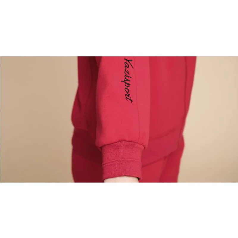 

Exercise Set Women 2021 New Arrival Spring And Autumn Female Sportswear Mom Fashion Mother's Sweatshirt Pant Red Hot Sale 015