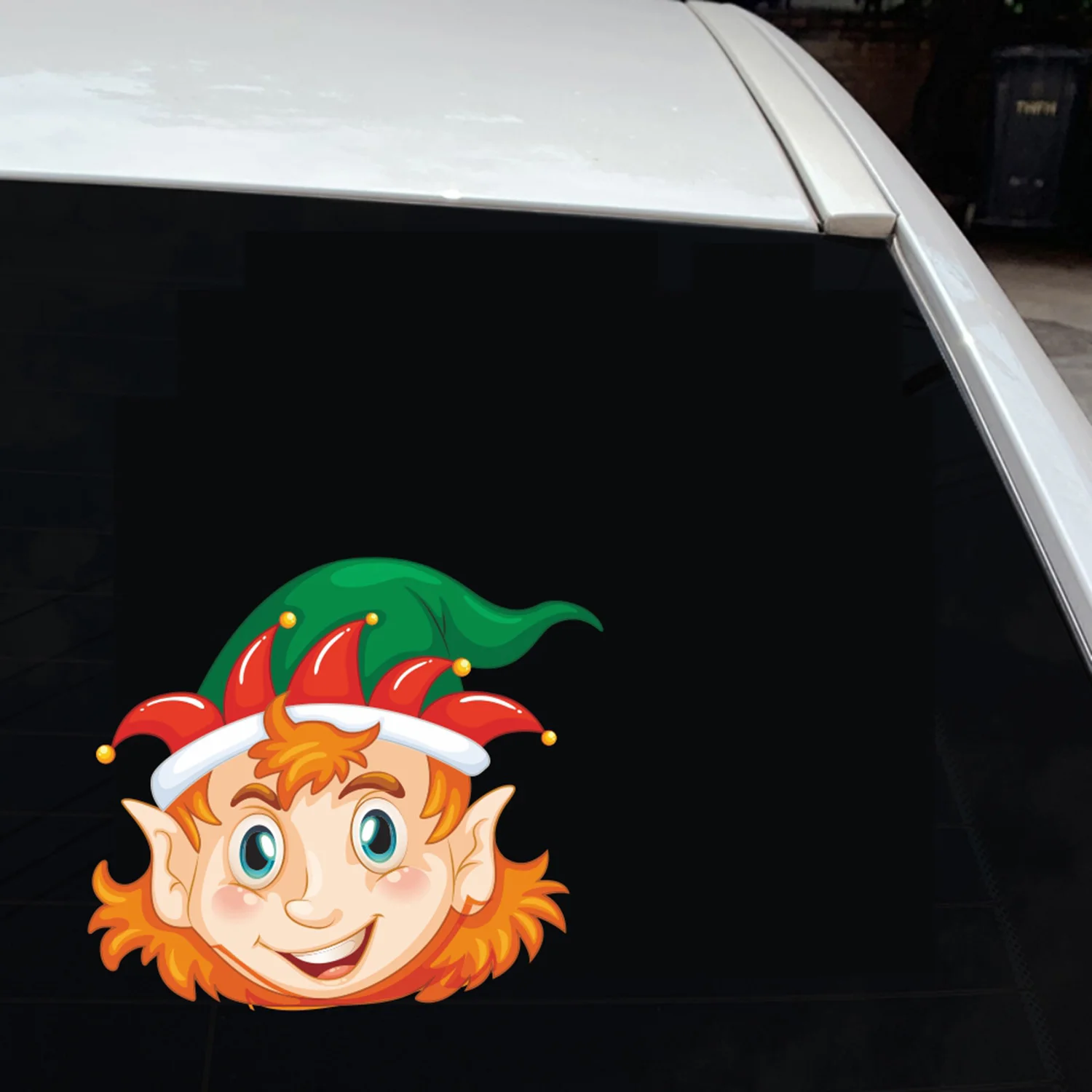 Милые наклейки окна автомобиля Санта наклейка на стеклянное окно Съемный