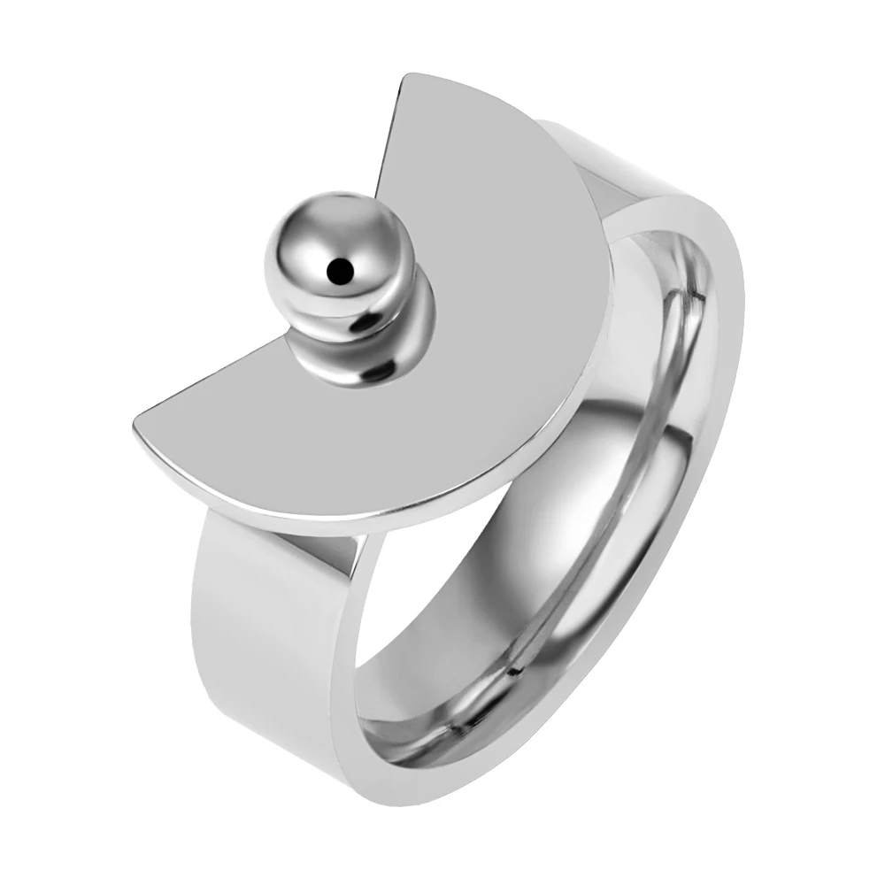 Silver Брендовое женское кольцо из нержавеющей стали с блестками, модное женское кольцо в подарок, модное женское кольцо с подвеской, ювелирные изделия для свадебной вечеринки - Цвет основного камня: Silver