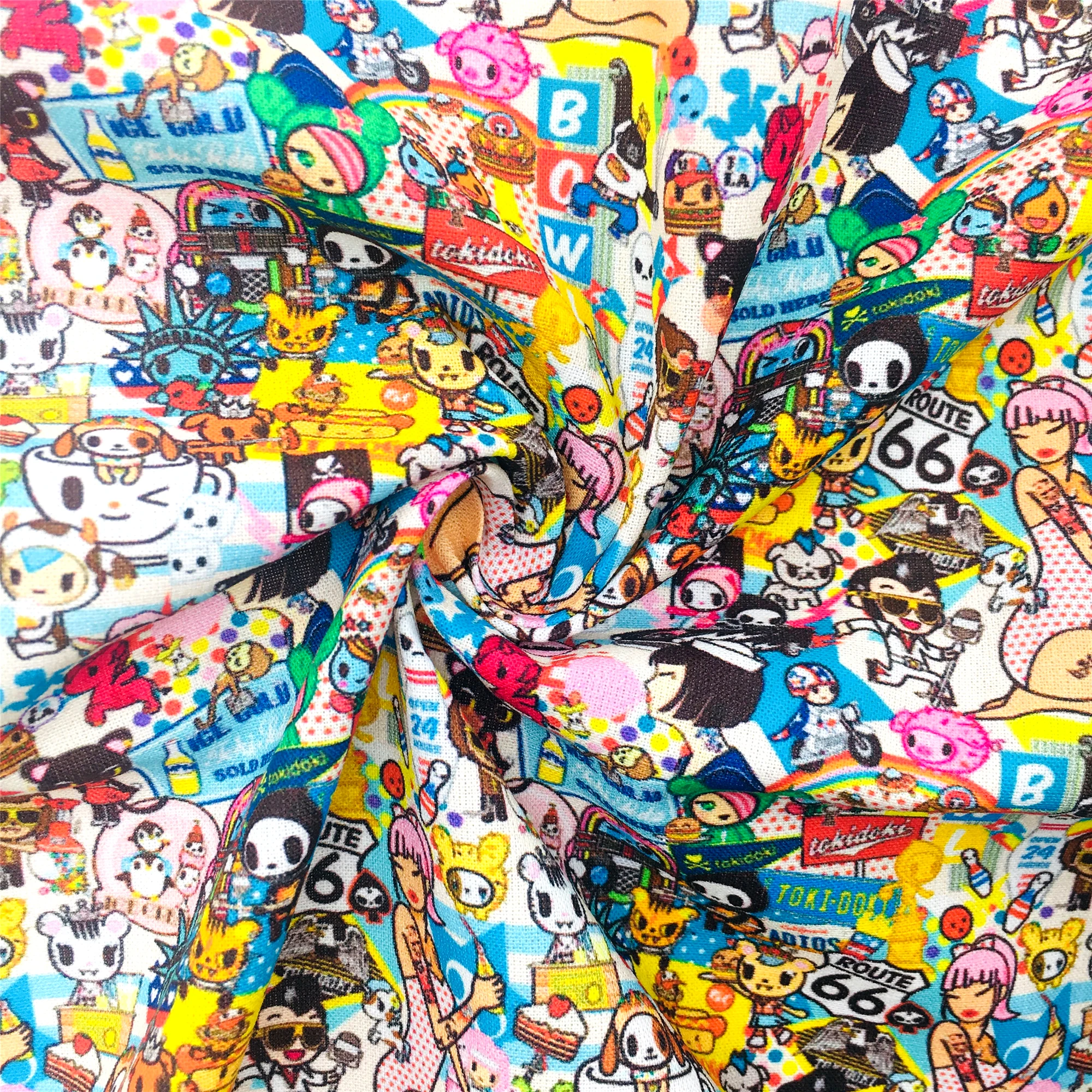 В виде единорога из мультфильма кусков с рисунком Полиэстеровая хлопковая ткань