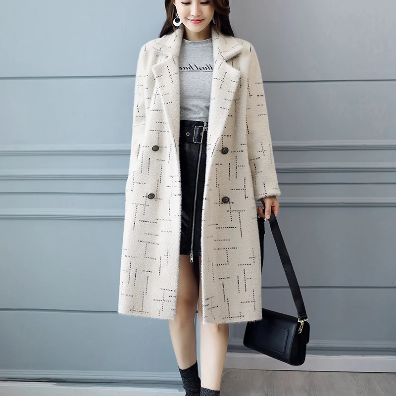 Пальто женское бархатное осенне-зимнее пальто 2019 новая Корейская версия