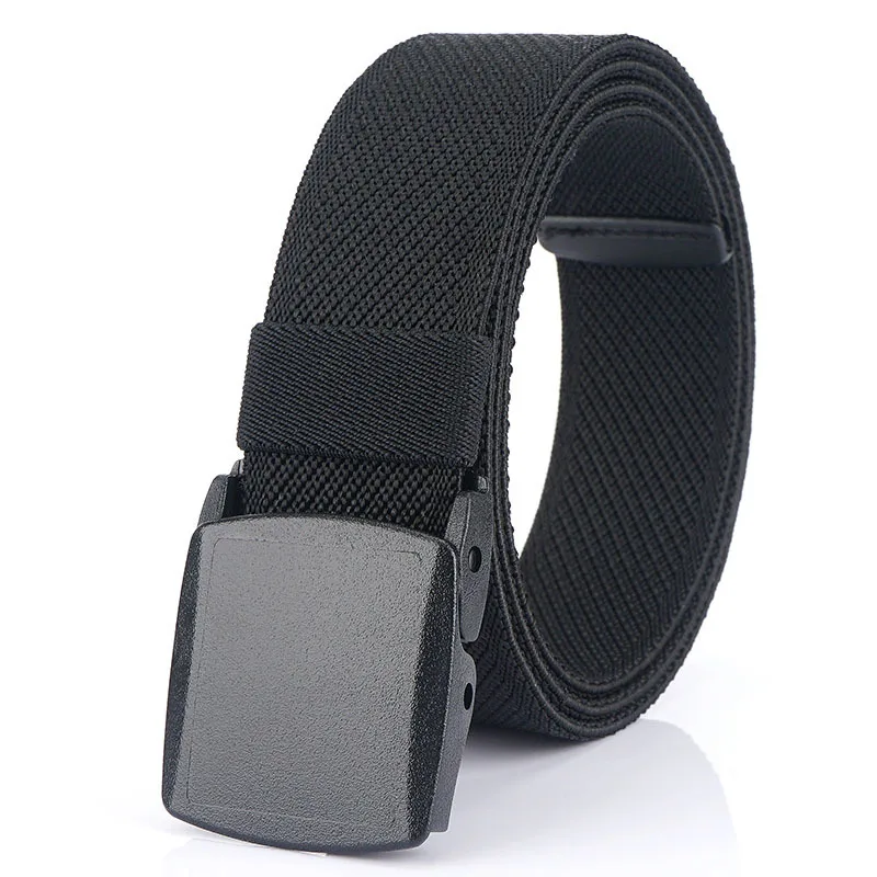 

Wild jeans belt men do not need perforated canvas casual woven elastic elastic student smooth buckle belt