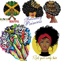 black african woman patches thermal stickers on clothes fabric iron on transfers for clothing thermoadhesive patch diy applique