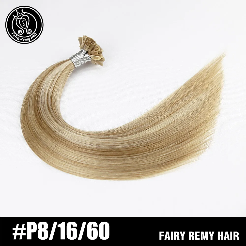 P8-16-60 Сказочные волосы remy 22 дюйма 1 г/прядь настоящие Реми натуральные u-кончики натуральные волосы для наращивания светлые цветные пряди волос на капсулах 50 г - Цвет: P8-16-60