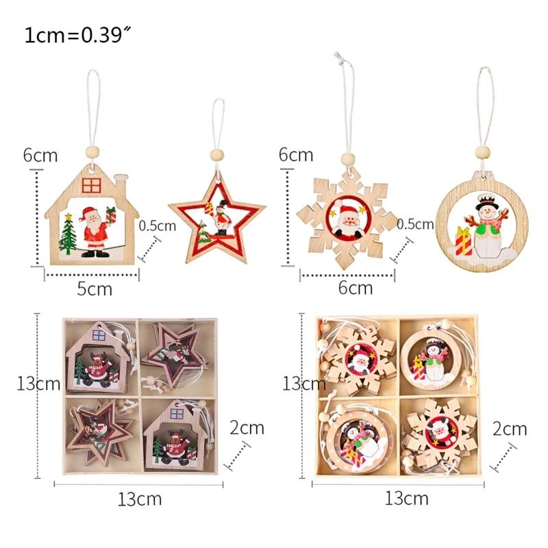 12 шт. деревянные подвески в виде снежинок для украшения ёлки | Дом и сад