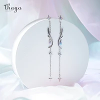 thaya silver color drop earrings for women multi crystal wings earring dangle star elegant series tassel fine jewelry for party