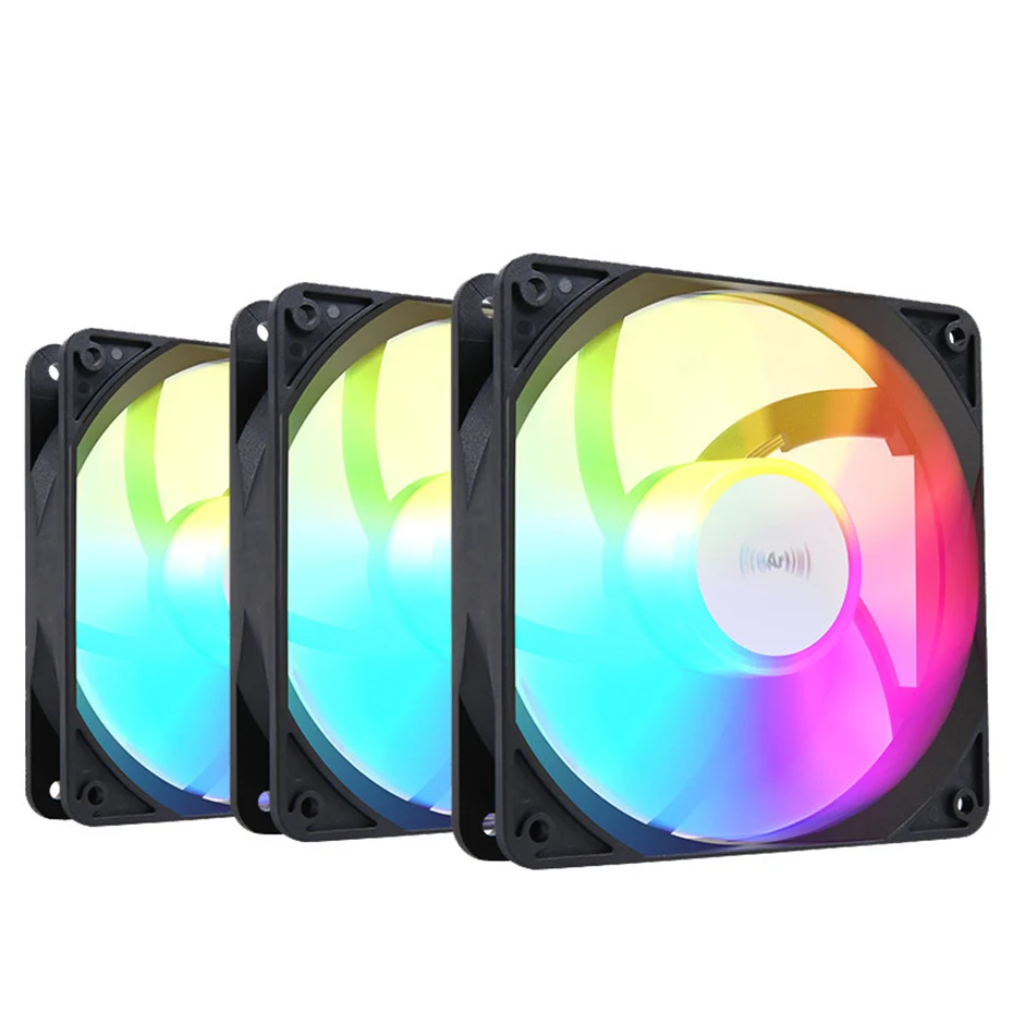 

ProArtist 3в1 GF12 чехол для компьютера Вентилятор охлаждения 120 мм 5В/3PIN ARGB 72CFM PWM CPU кулер вентиляторы радиатора
