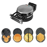 220v cute cartoon shape electric waffle maker machine breakfast cake baking iron plate non stick waffle machine cake maker