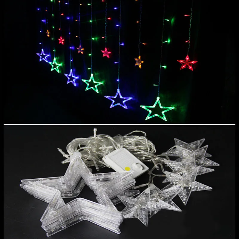 

Merry Christmas Decoration Star Curtain Lights Navidad 2020 New Year Christmas Decorations for Home Kerst Decoratie Noel Decor