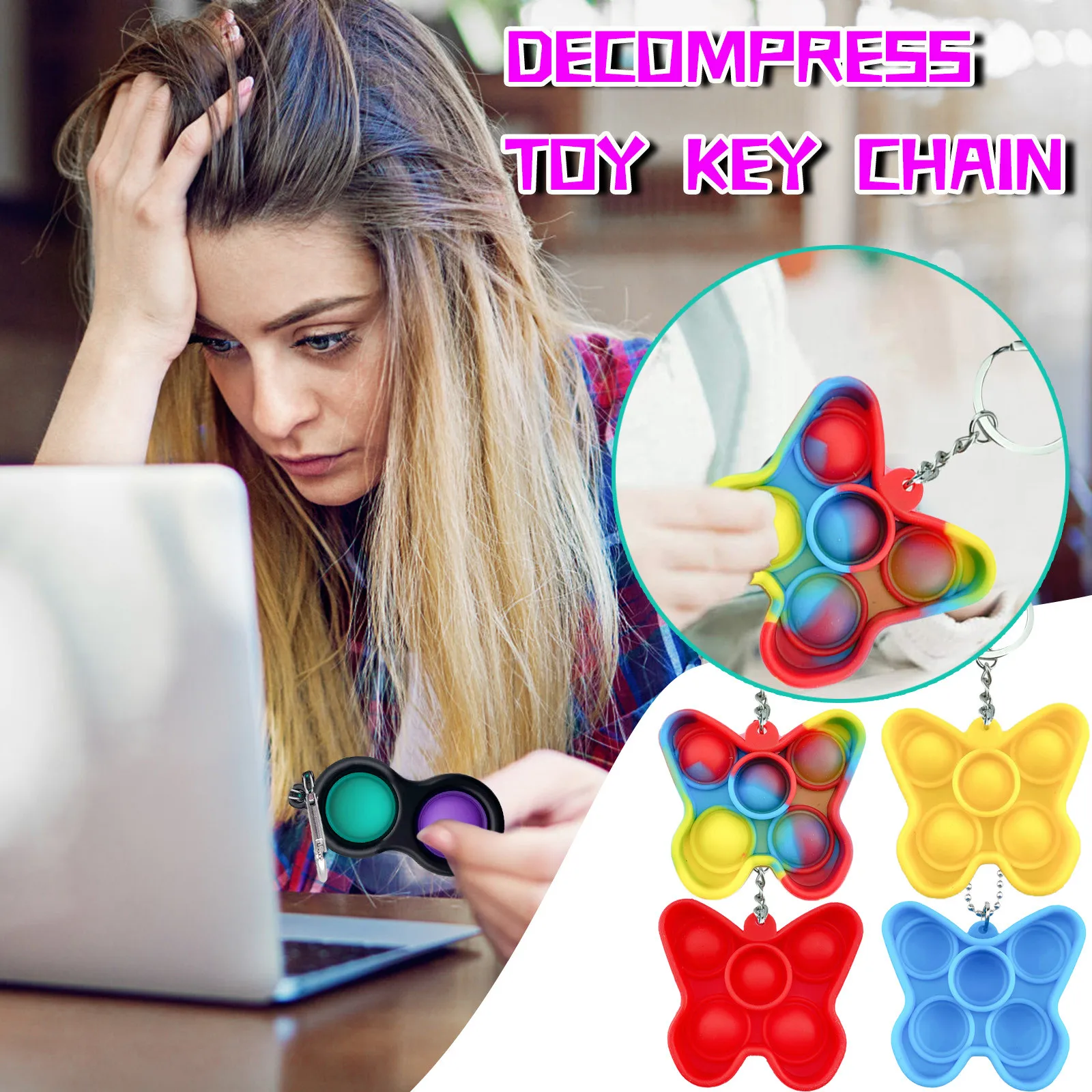 

Bambini Push adulto Bubble Fidget giocattolo sensoriale portachiavi giocattolo educativo portachiavi giocattolo educativo 2021 M