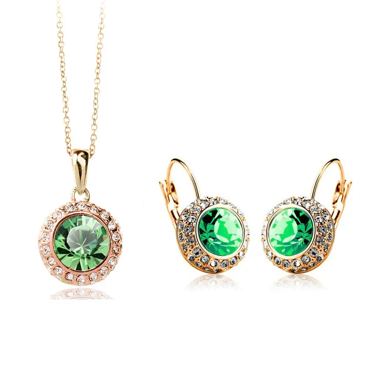 Одежда высшего качества бренда с украшением в виде кристаллов Свадебные Ювелирные наборы ожерелье серьги