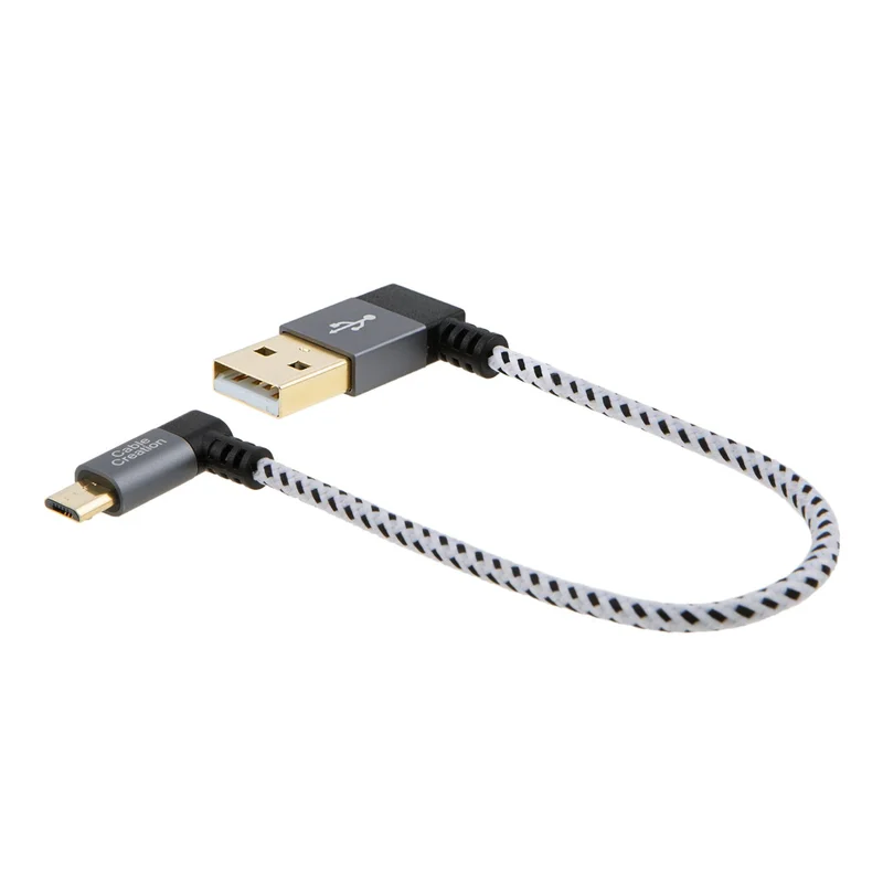 Кабель с углом 90 градусов USB 2 0 от A до Micro B двойной угловой короткий кабель