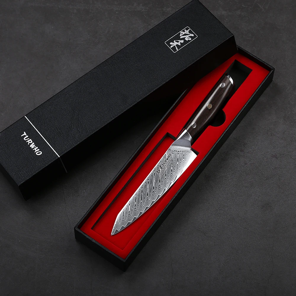 5 дюймовый универсальный нож TURWHO японские кухонные ножи из дамасской стали с