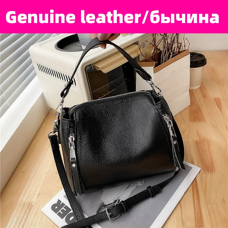 

Сумка-мессенджер женская из натуральной воловьей кожи, маленькая, Повседневная