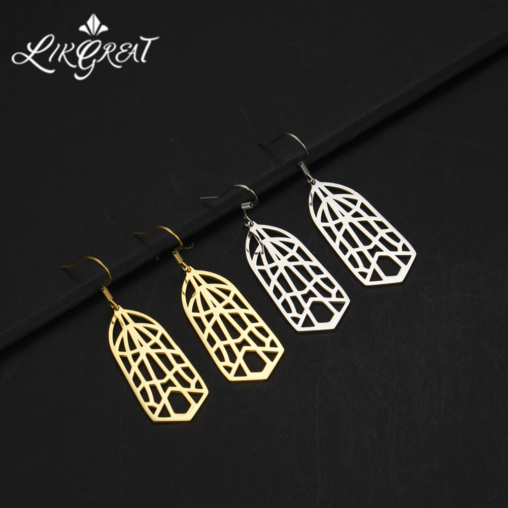 Женские серьги из нержавеющей стали LIKGREAT винтажные геометрические овальные