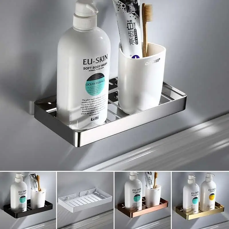 Полка черная угловая для ванной комнаты без крючка полка косметики стеллаж душа