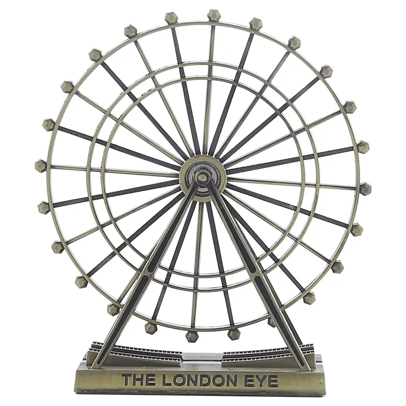 

Vintage Zinc Alloy Rotating Happy Ferris Wheel Model Ornaments Creative Retro Ferris Wheel Desk Crafts Home Office Decor Gifts