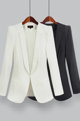 Black Blue Small Suit Loose 2019 Season Coat | Женская одежда