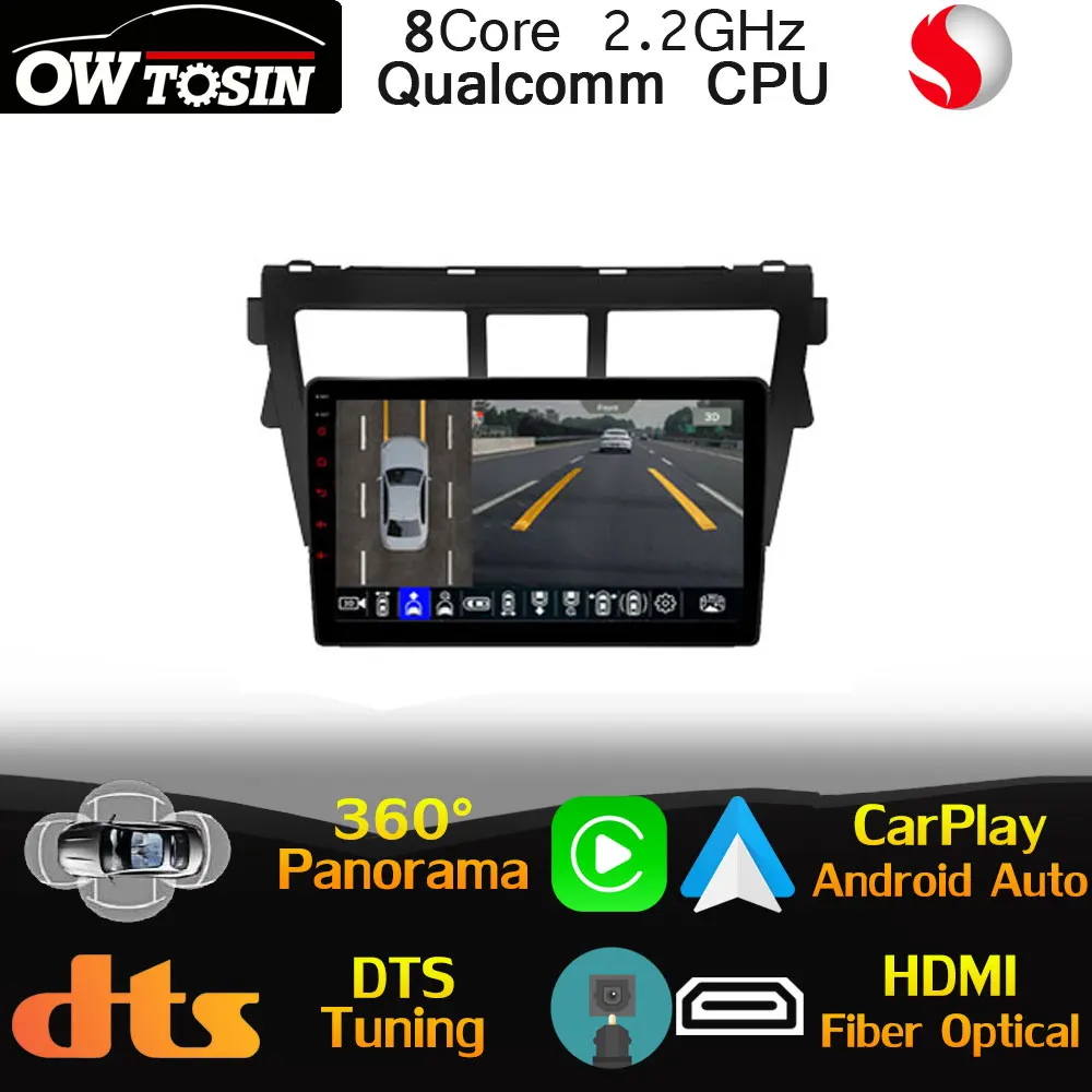 Процессор Qualcomm Android для Toyota Vios XP90 Belta Yaris sedan 2006 2013 автомобильное радио GPS 360