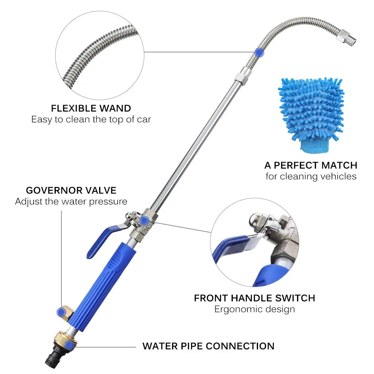 

5pcs Car High Pressure Power Water Gun Washer Water Jet Garden Washer Nozzle Sprayer Water Spray Sprinkler Cleaning Tool