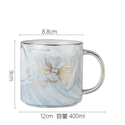 12 Marble Ceramic Mug Handpainted Gold Monogram Natural Marble Porcelain Coffee Mug Pink Gold Inlay Cup Creative Wedding Gift - Цвет: 12