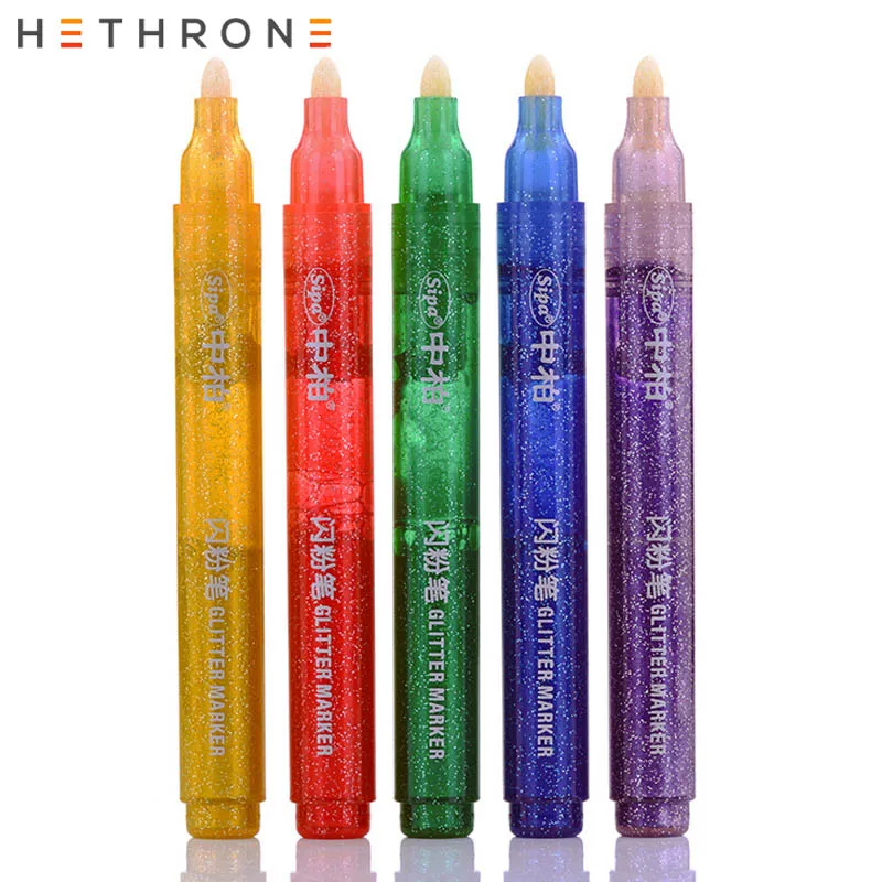 5 шт. Корейская блестящая ручка граффити на водной основе|Фломастеры| |