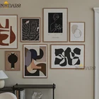 Геометрический абстрактный ВИНТАЖНЫЙ ПЛАКАТ в скандинавском стиле, печать на холсте, простота, искусство, рисунок линий, Настенная картина, Современный домашний декор