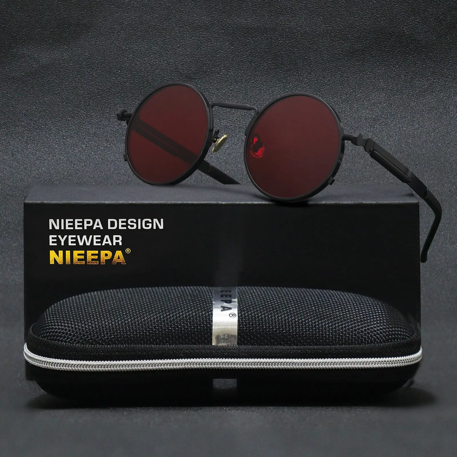 

NIEEPA Classic New Punk Sunglasses Women Anti-reflective Mirror Round Metal Sun Glasses Vintage Men New Spring Glasses UV400