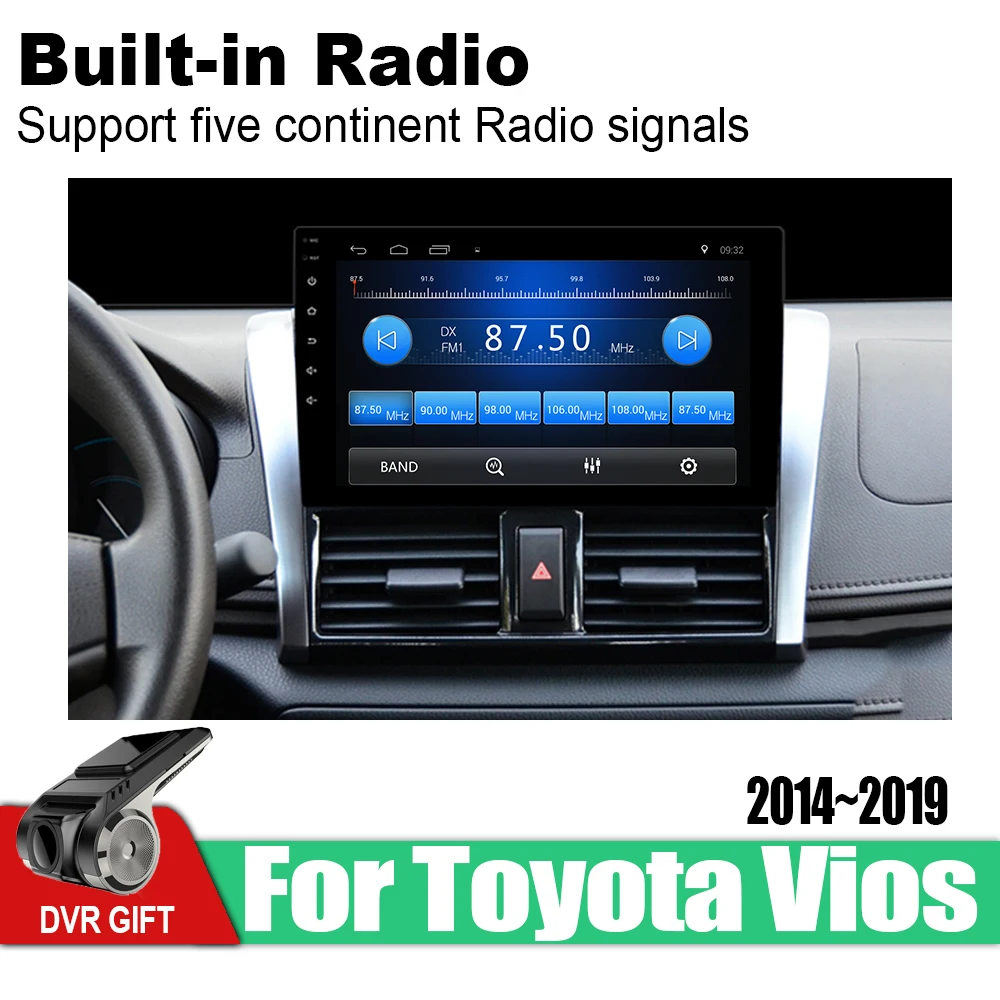 Автомобильный gps мультимедийный плеер для Toyota Vios 2014 2015 2016 2017 2018 2019 автомобильный