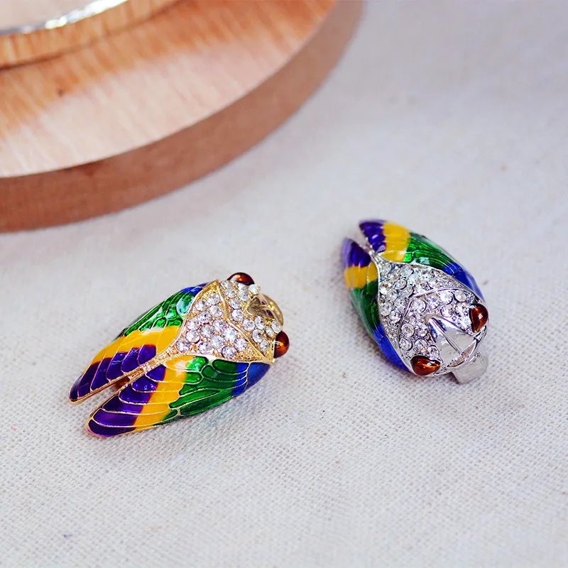 Morkopela Cicada Bug Insect Brooch Enamel Pin Rhinestone Brooches And Pins For Women Vintage Brooch Jewelry Luxury