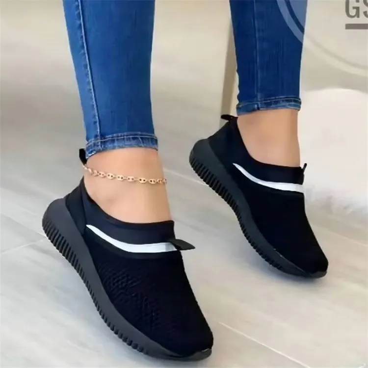 

Women Casual Sport Sneakers Spring Women's Breathable Slip on Sport Shoes Elastic Socks Shoes Ladies Vulcanized Platform Shoes