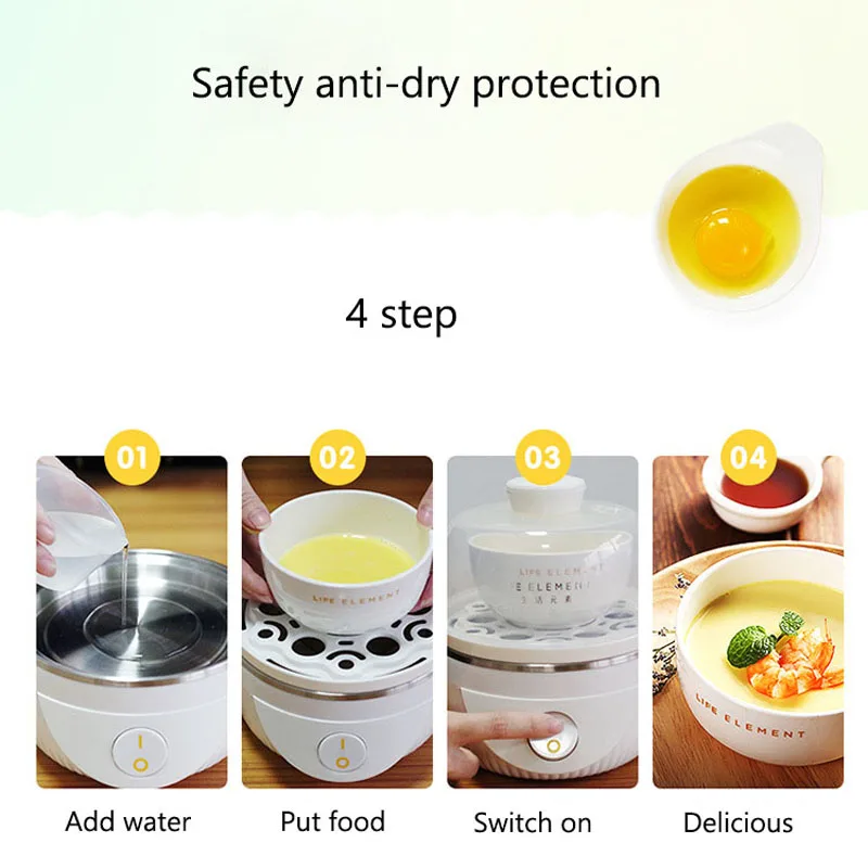 Multifunction Egg Cooker Mini Breakfast Egg Machine Automatic Power Off Anti-dry Egg Boiler Cooker Steamer For Home Kitchen