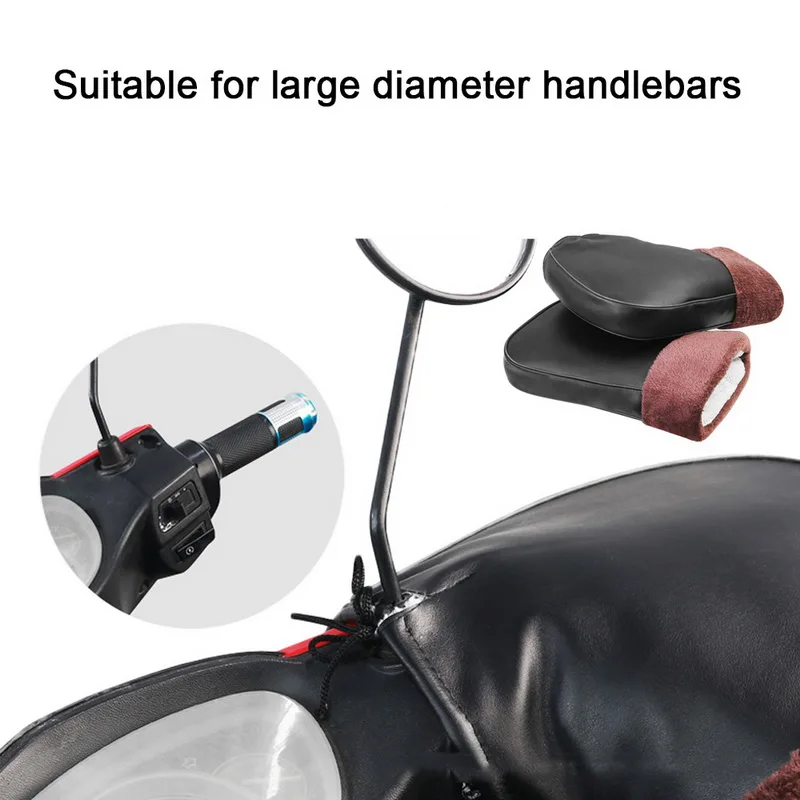 1 пара черная мотоциклетная ручка муфта для руля зимняя теплая крышка перчатки |