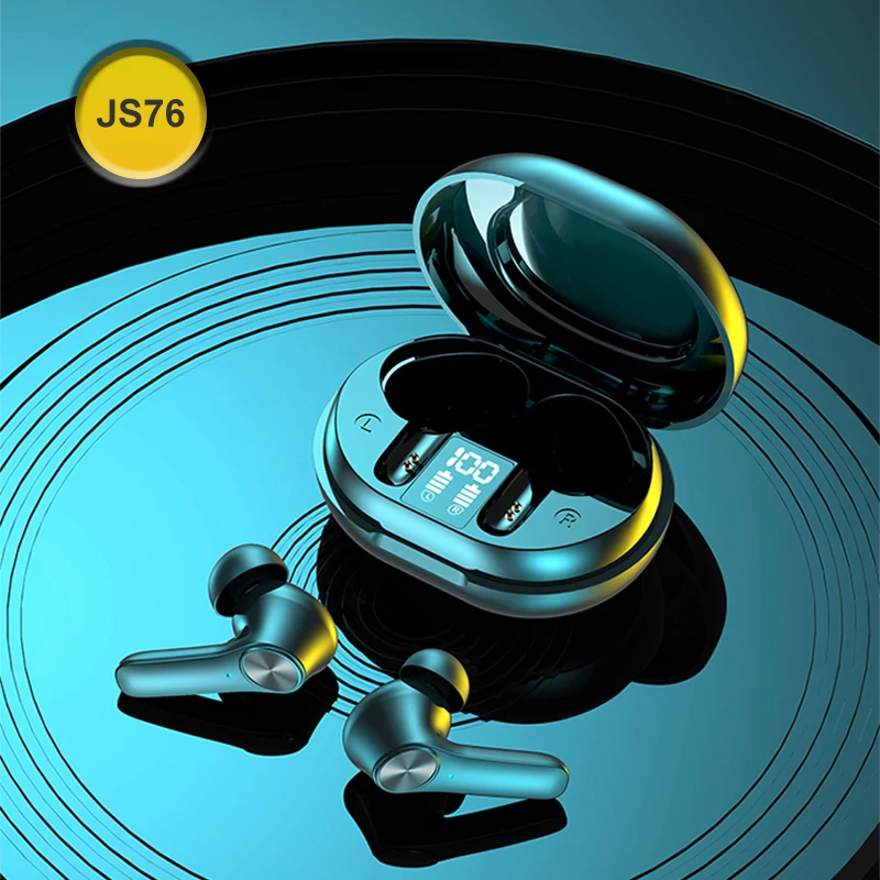 

TWS JS76 Earphone Bluetooth-compatible Wireless Headphones Waterproof Deep Bass Earbuds True Stereo headset with Mic for Phone
