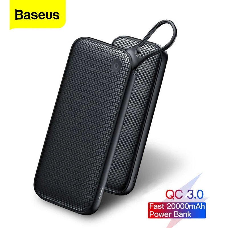Baseus 20000 мАч Quick Charge 3 0 Power Bank USB C Pover Poverbank Портативное зарядное Внешнее устройство