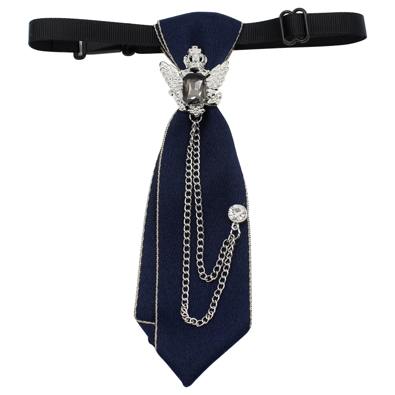 New Fabric Cloth Elegant Bowknot Rhinestone Bow Tie College Wind Collar Pin Brooches Shirts Corsage for Women Accessories Neck | Аксессуары