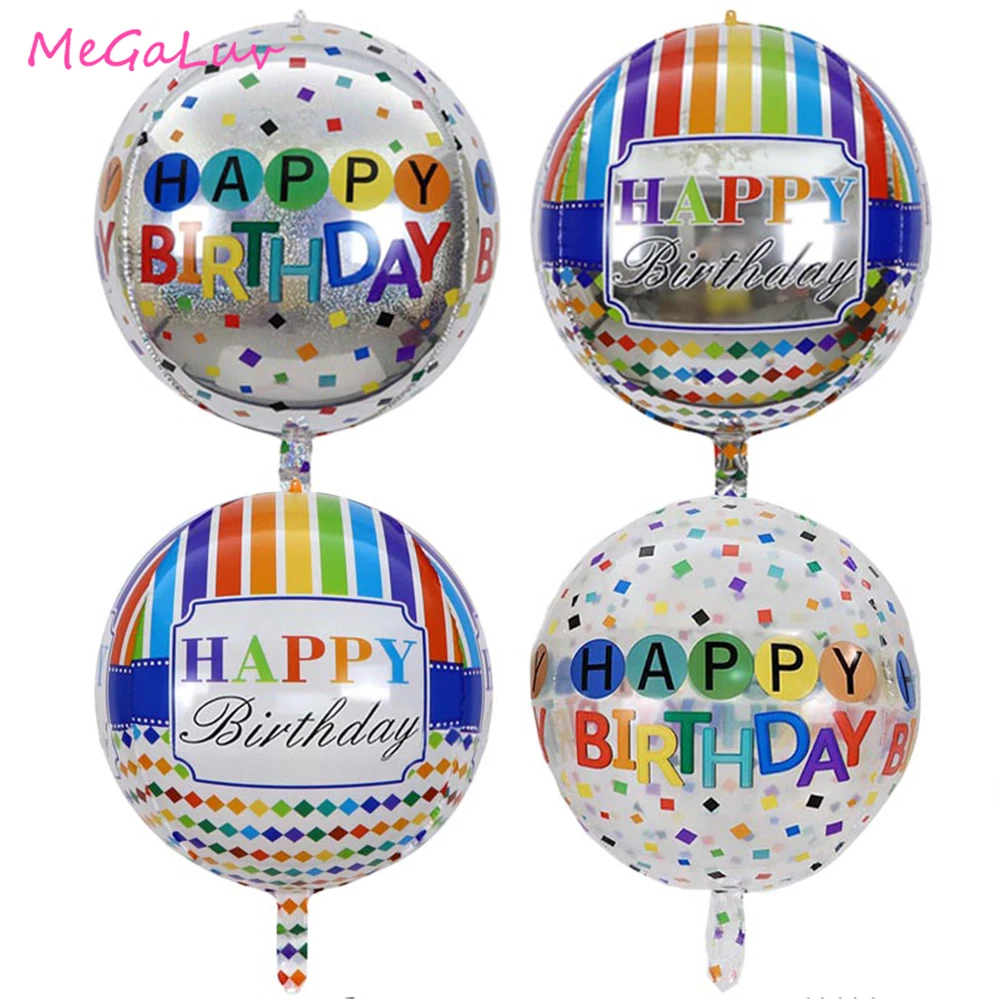 

22-дюймовая красочная алюминиевая пленка для счастливого дня рождения, надувной гелиевый 4D шар из алюминиевой фольги, детская игрушка
